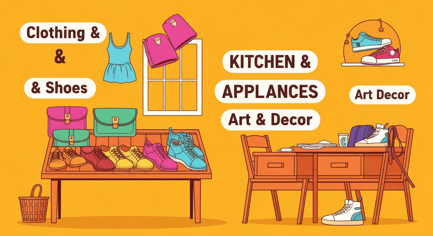 AI-generated illustration of a garage sale