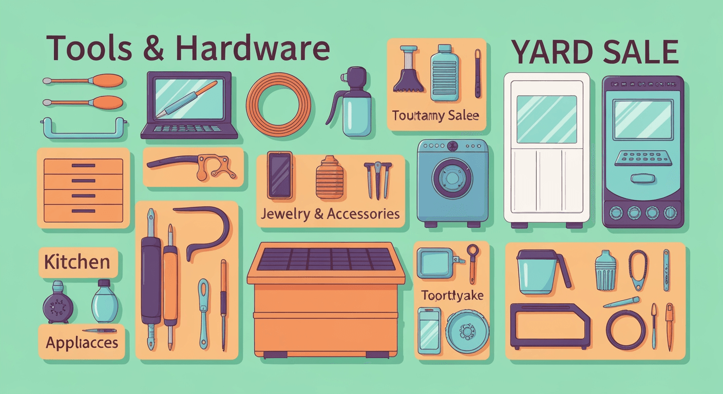 AI-generated illustration of a yard sale