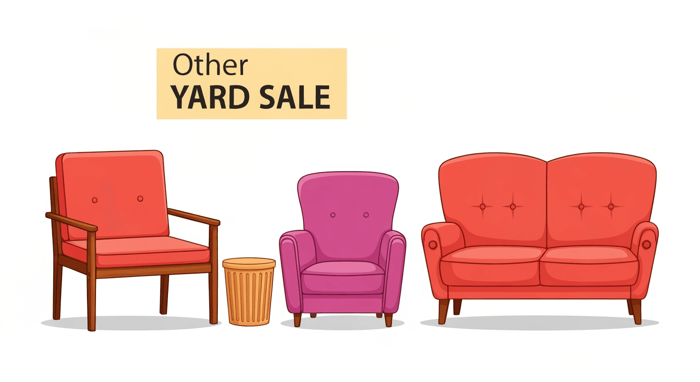 AI-generated illustration of a moving sale
