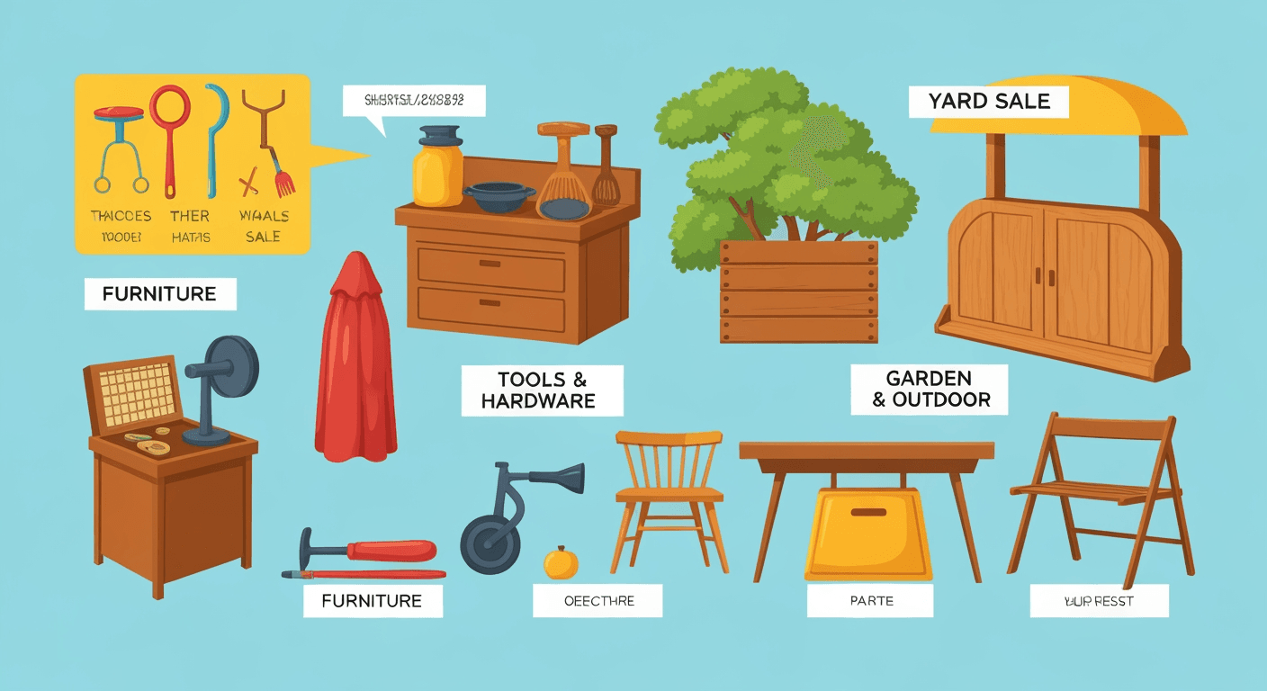 AI-generated illustration of a yard sale