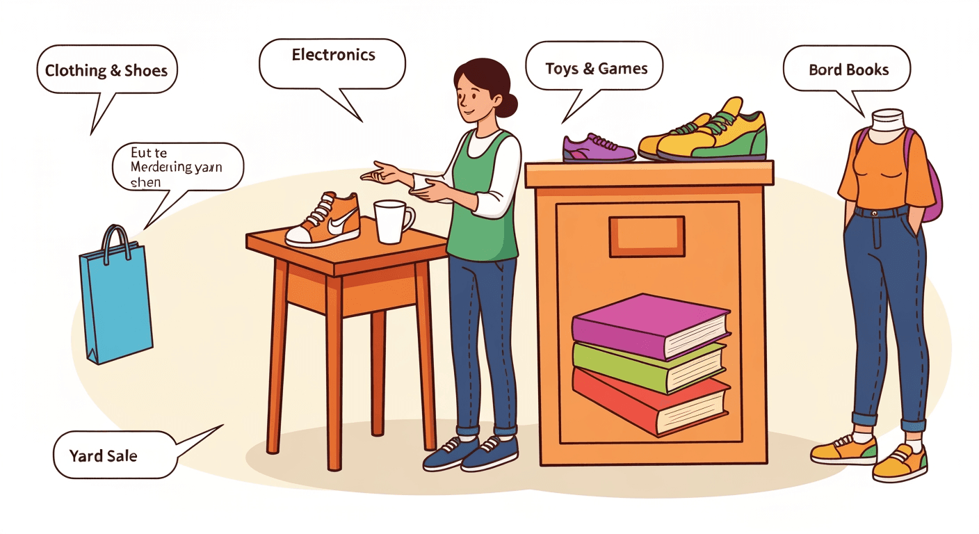 AI-generated illustration of a garage sale