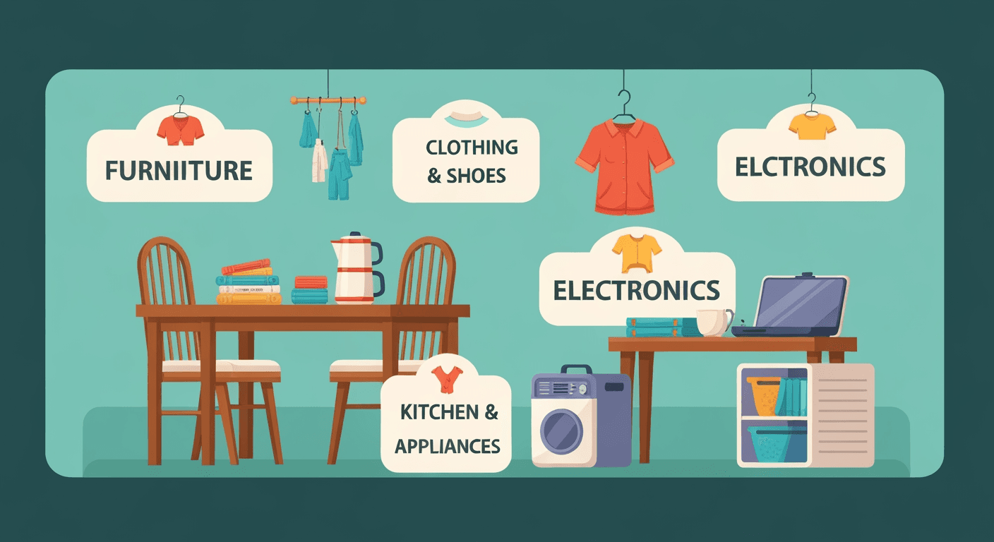 AI-generated illustration of a garage sale