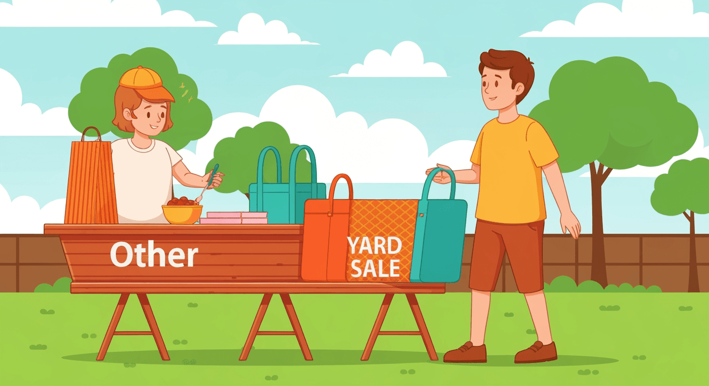 AI-generated illustration of a yard sale
