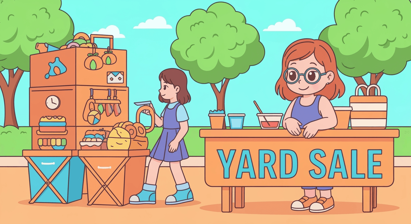 AI-generated illustration of a community sale