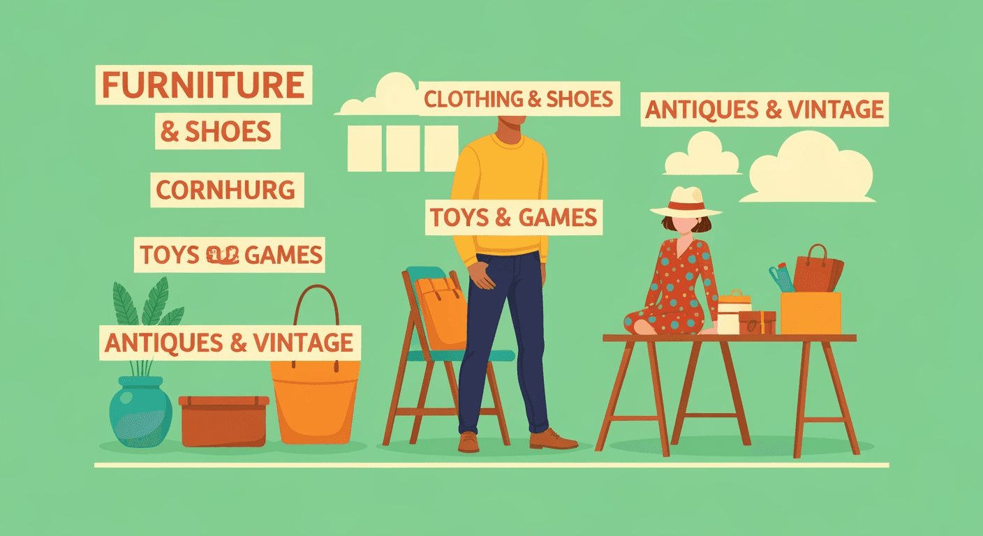 AI-generated yard sale illustration