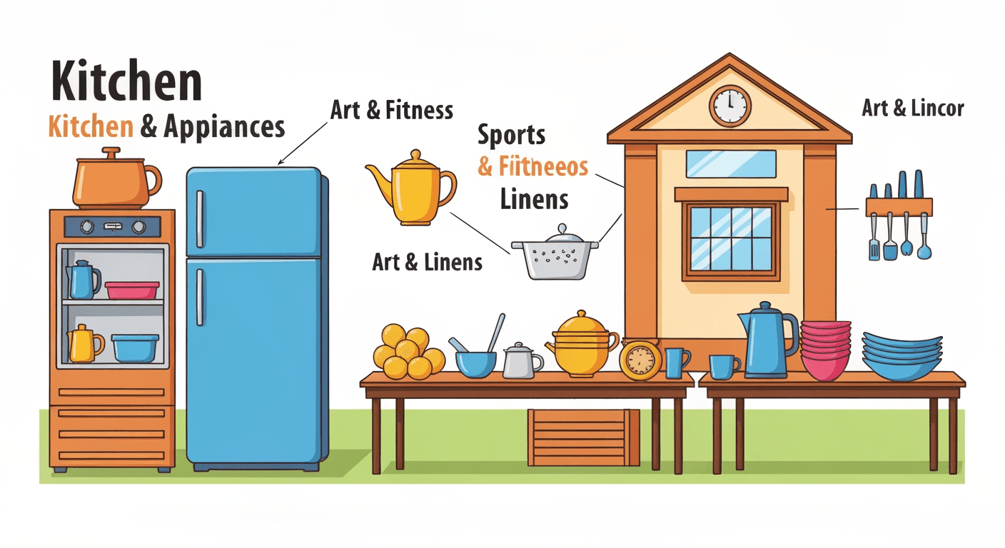 AI-generated illustration of a garage sale