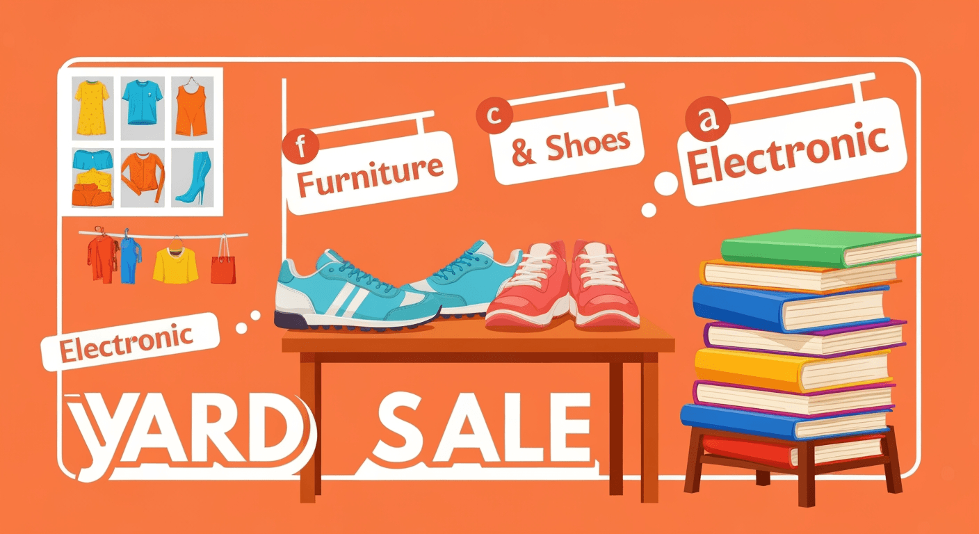 AI-generated illustration of a yard sale