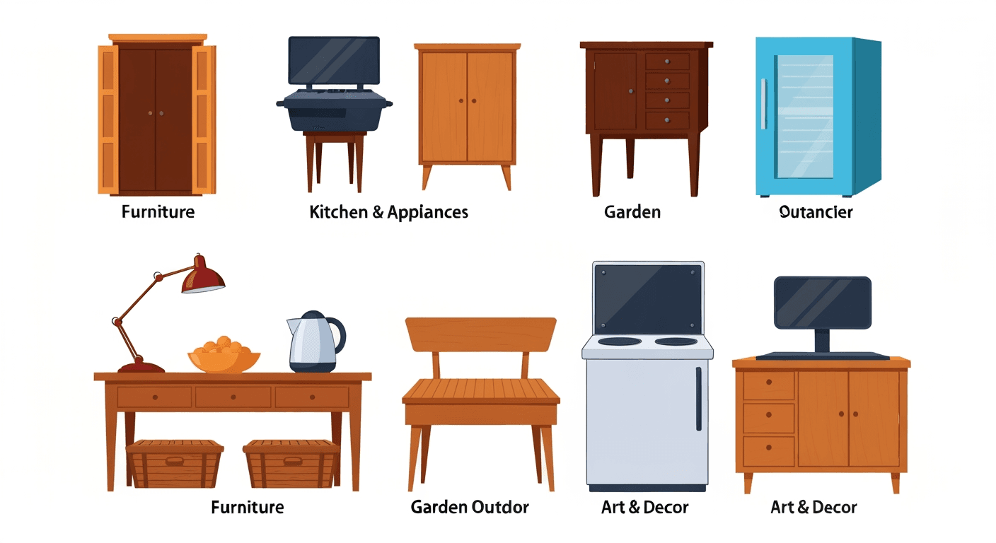 AI-generated illustration of a yard sale