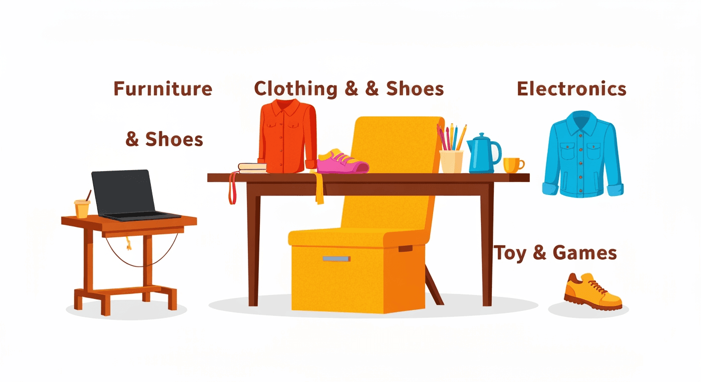 AI-generated illustration of a yard sale