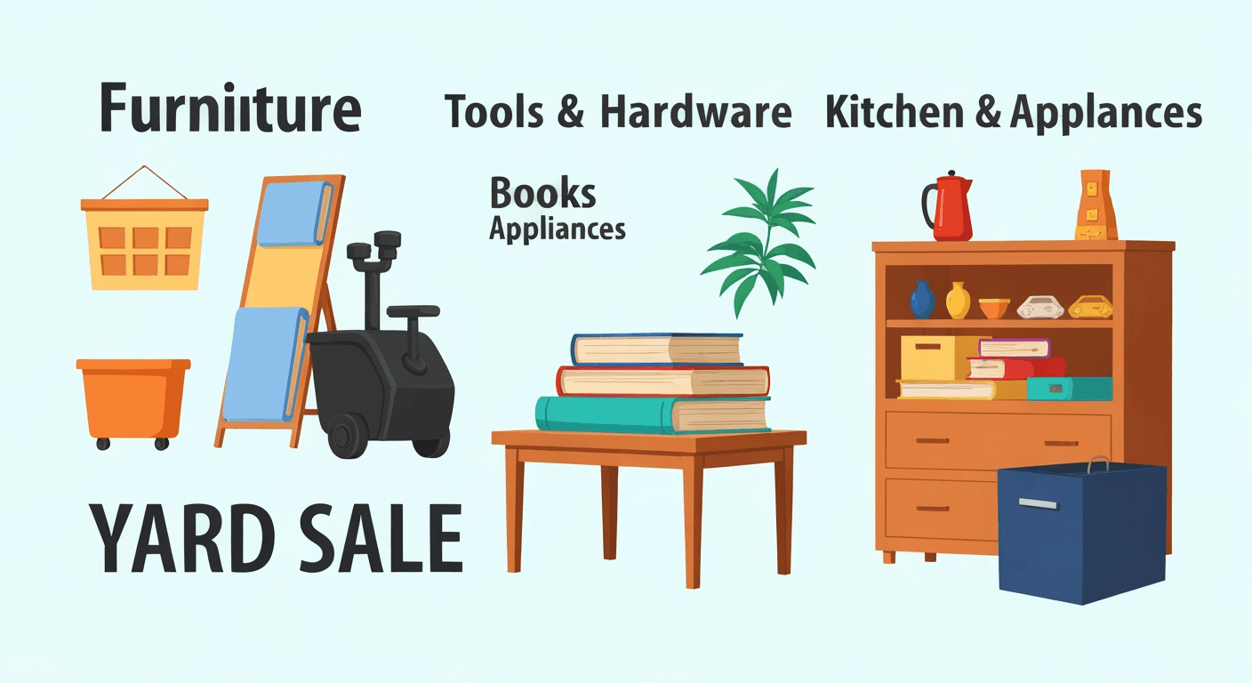 AI-generated illustration of a yard sale