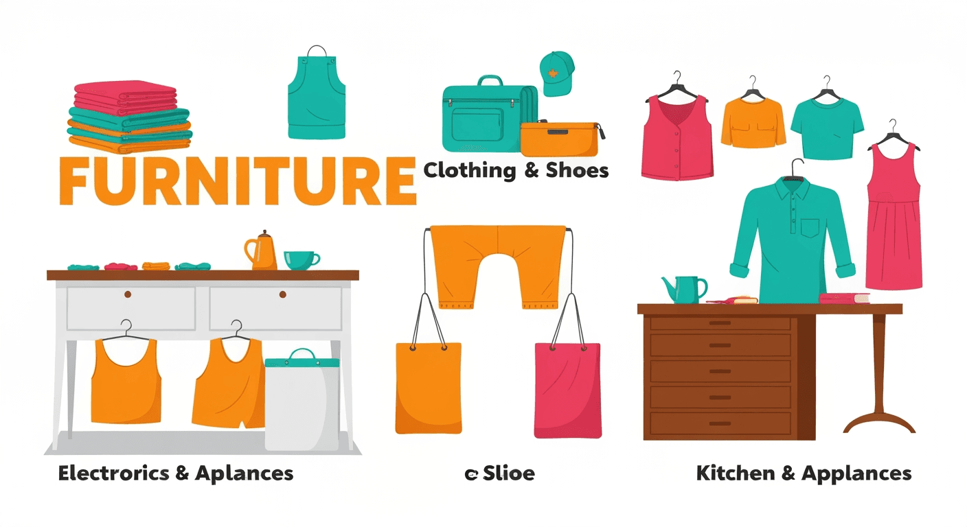 AI-generated illustration of a garage sale