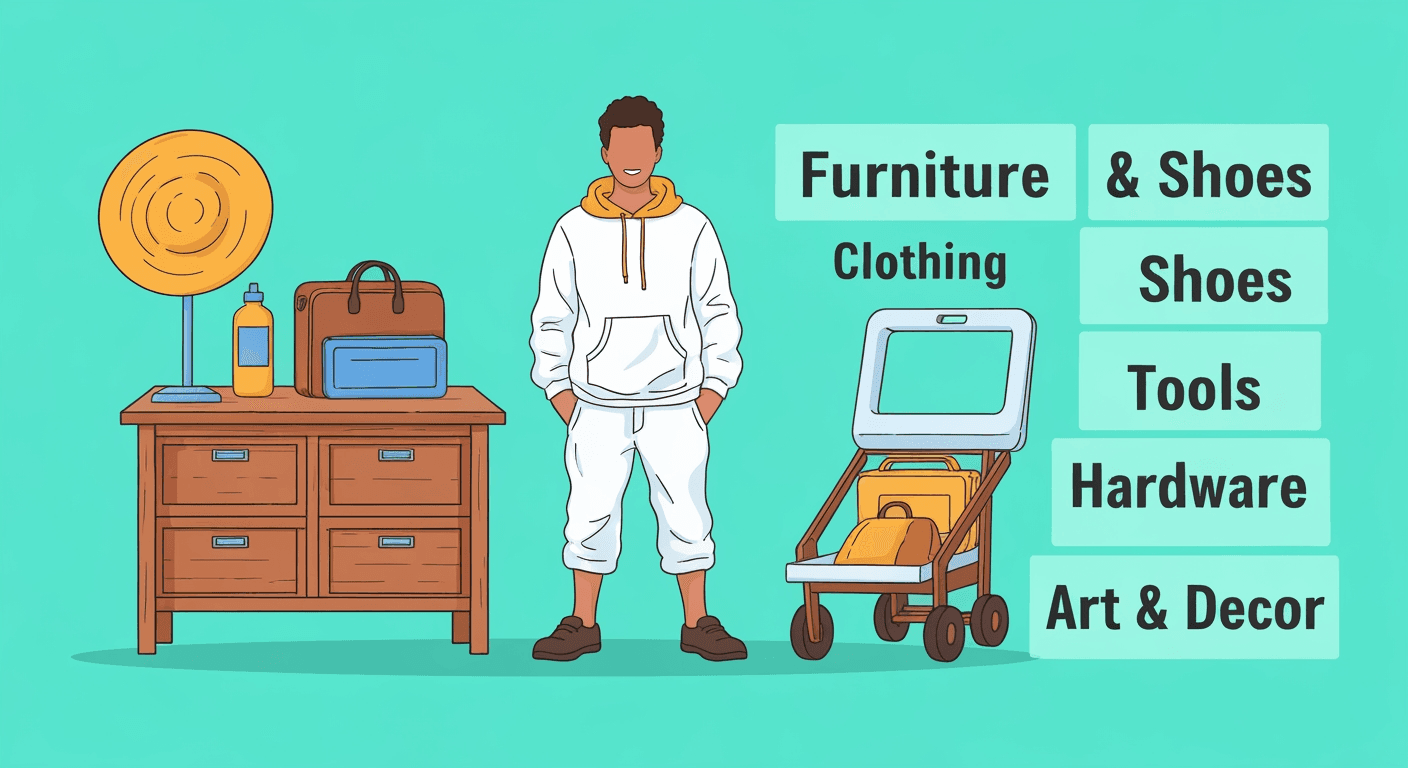 AI-generated illustration of a garage sale