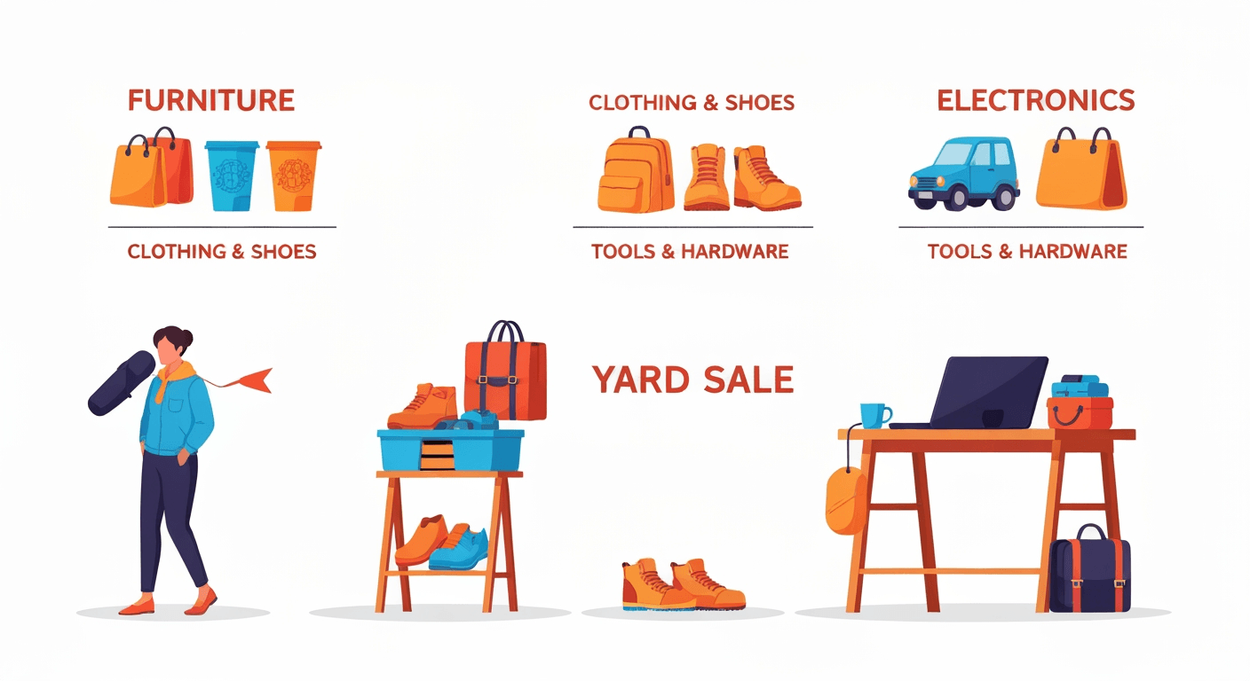 AI-generated illustration of a garage sale