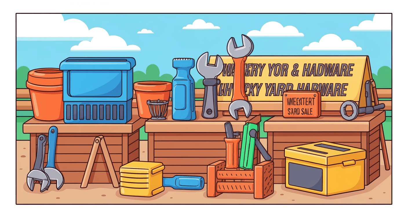 AI-generated illustration of a garage sale