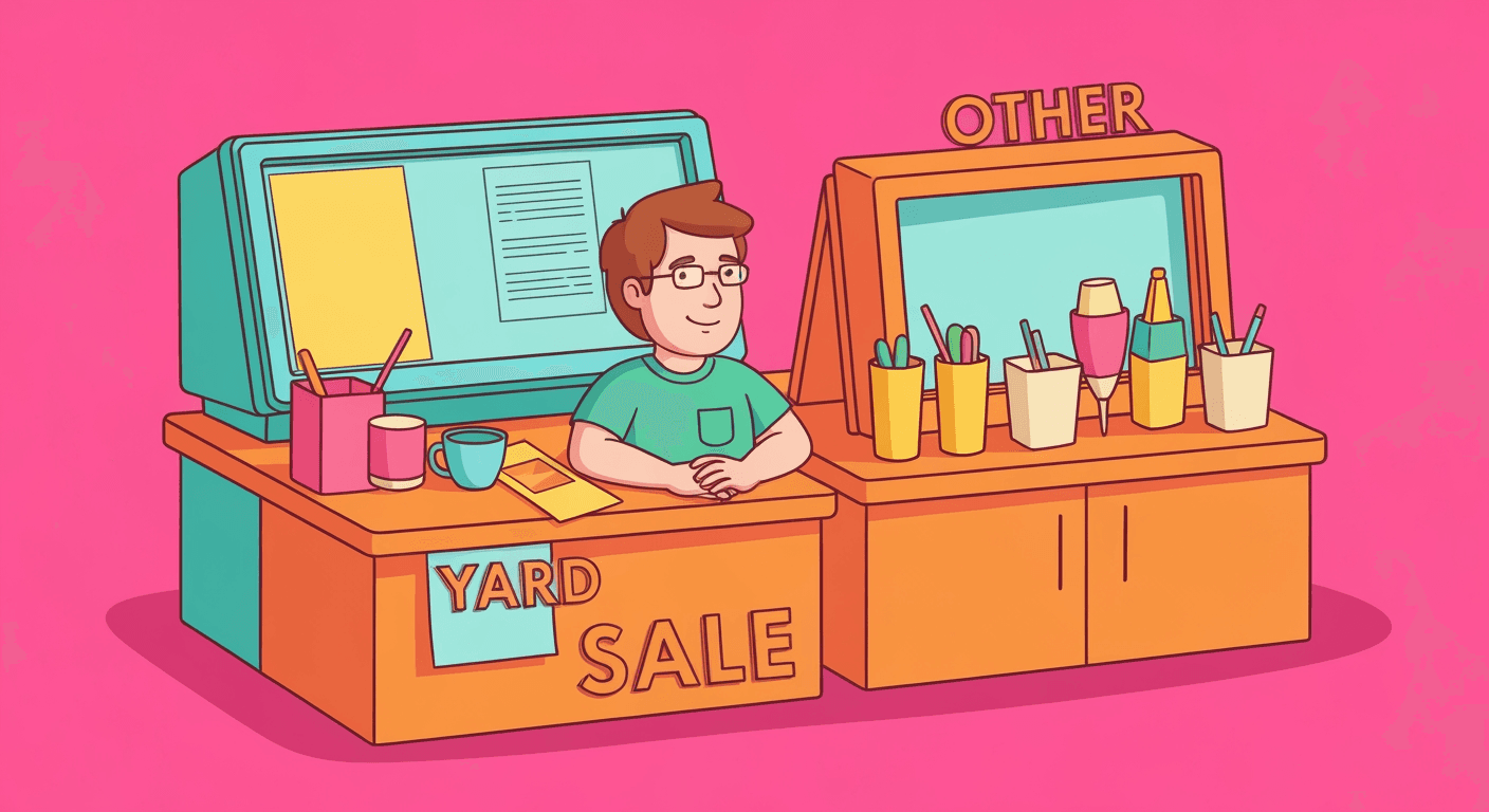 AI-generated illustration of a garage sale