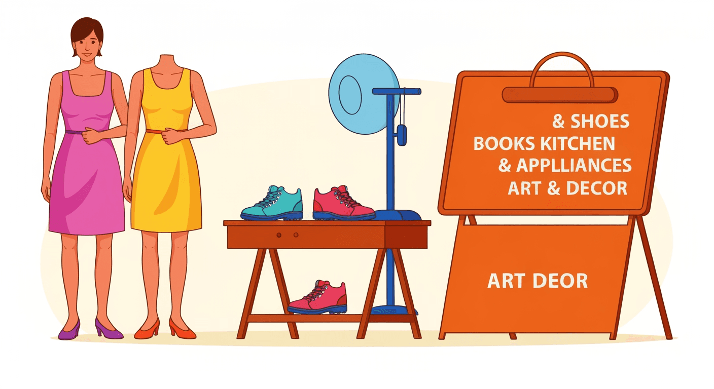 AI-generated illustration of a yard sale