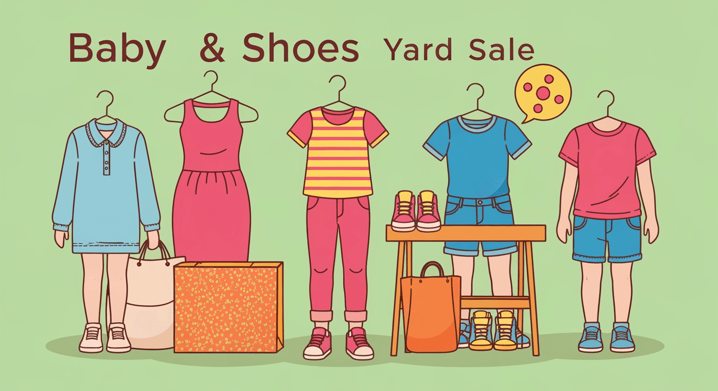 AI-generated illustration of a yard sale