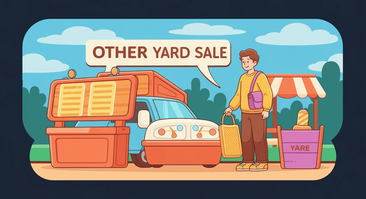 AI-generated yard sale illustration
