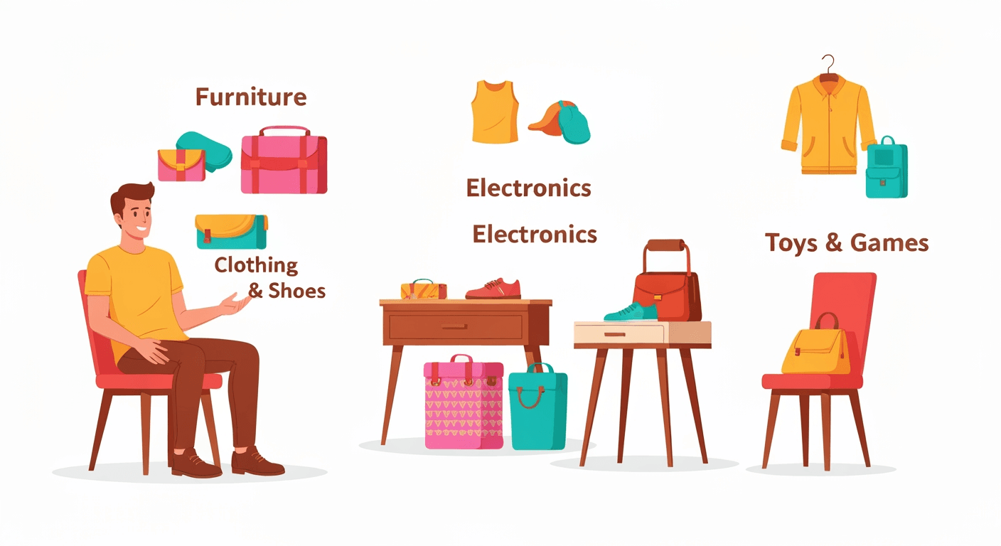 AI-generated yard sale illustration