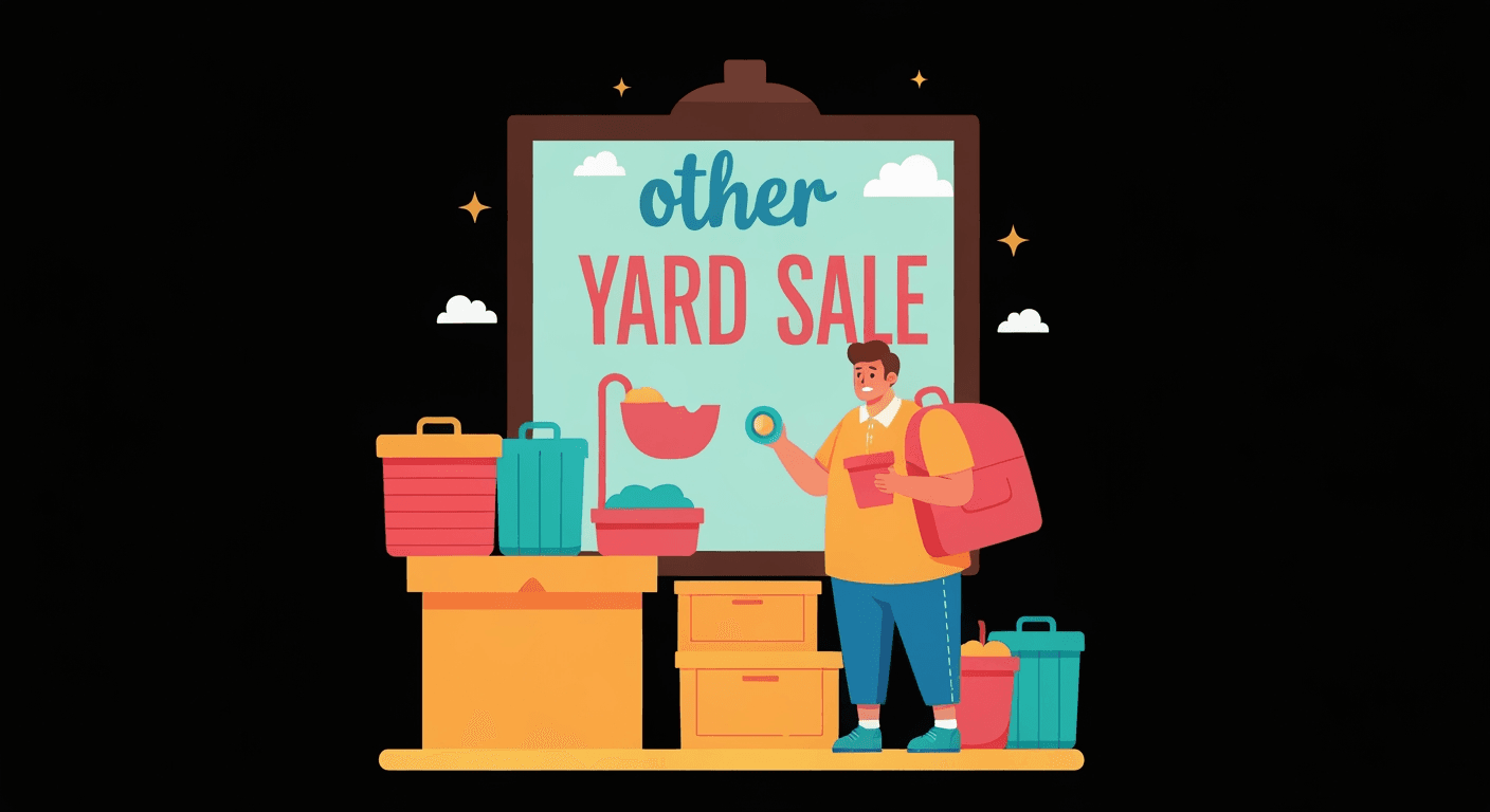 AI-generated illustration of a yard sale