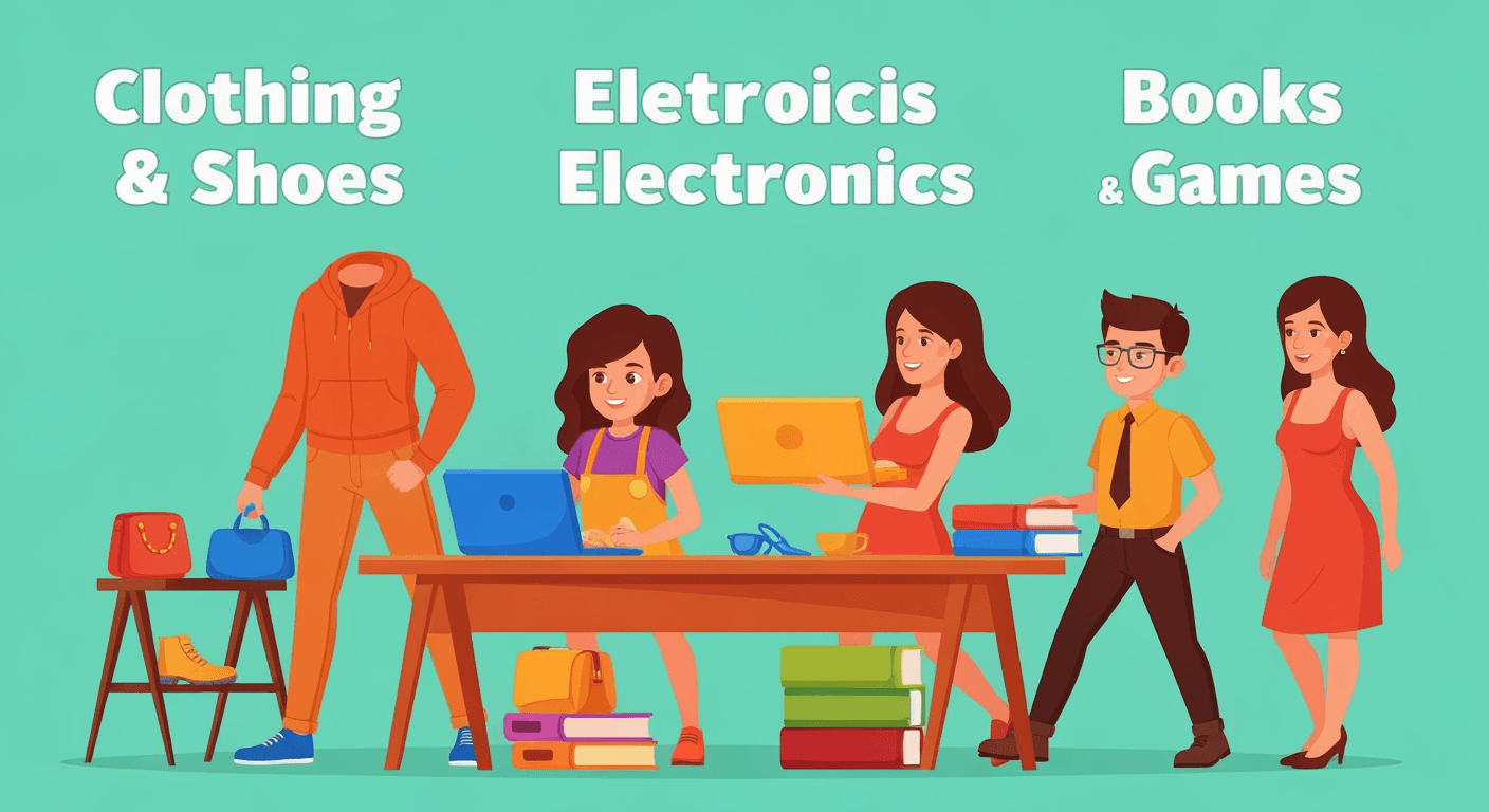 AI-generated illustration of a yard sale