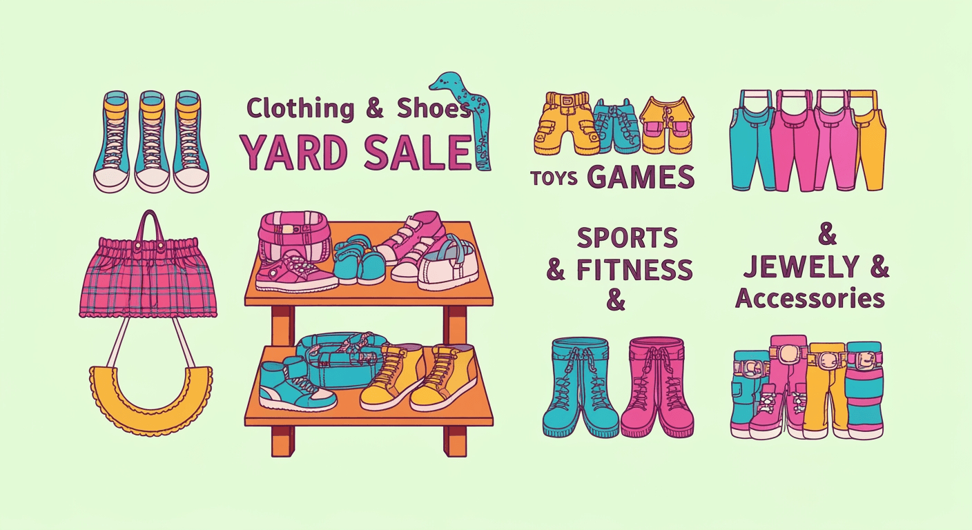 AI-generated illustration of a yard sale