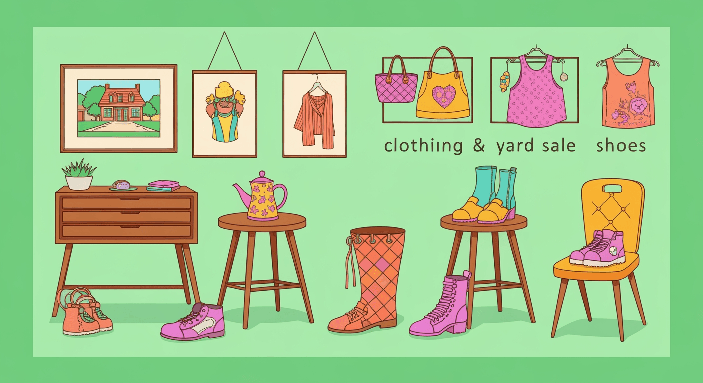 AI-generated illustration of a yard sale