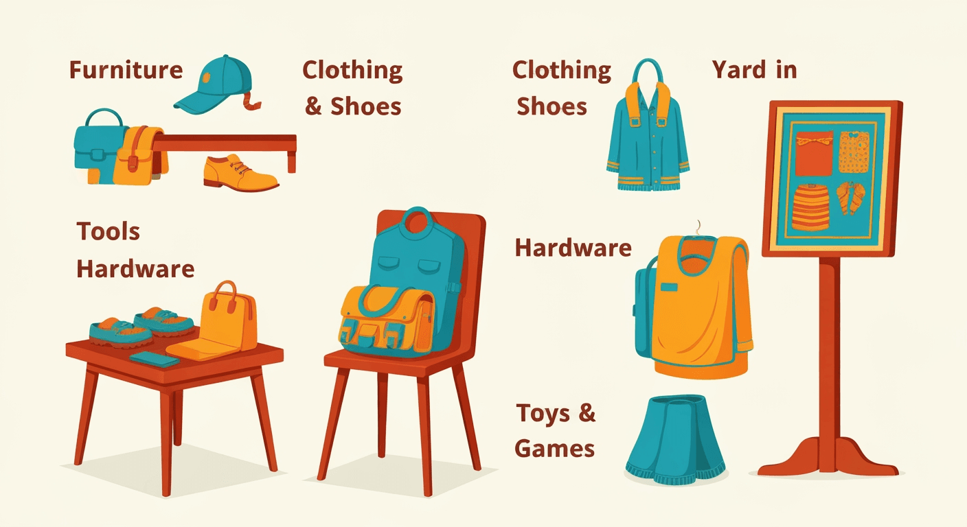 AI-generated illustration of a yard sale