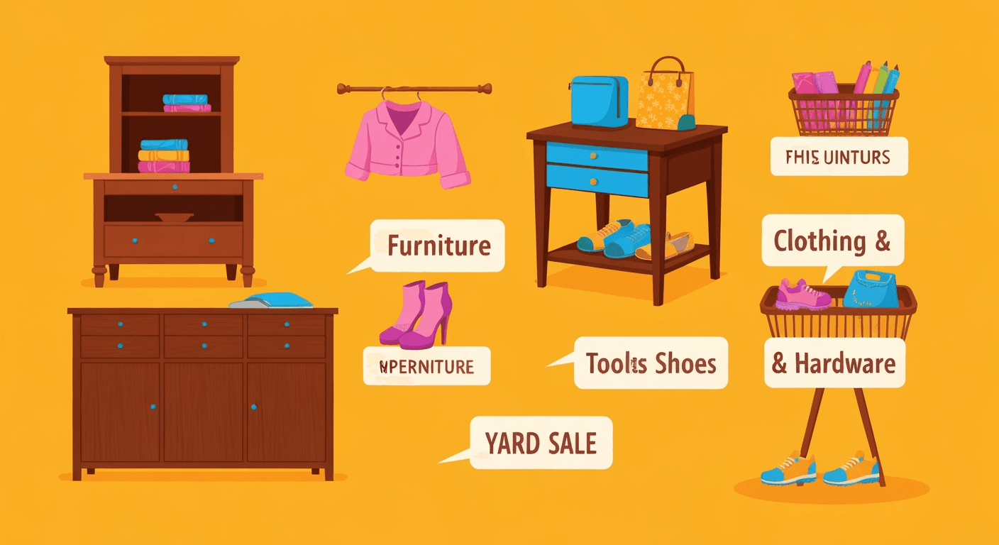 AI-generated illustration of a yard sale