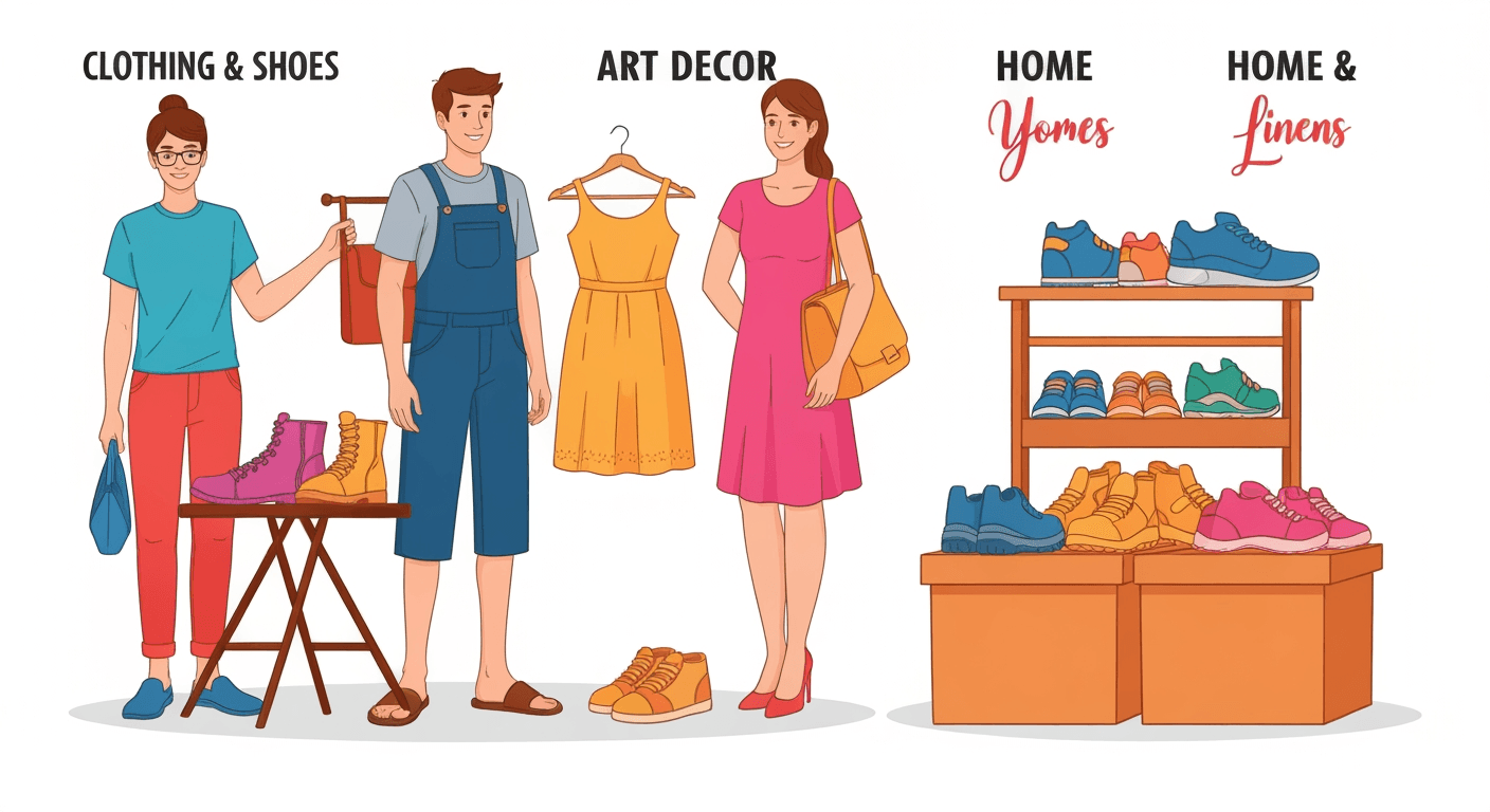 AI-generated illustration of a yard sale