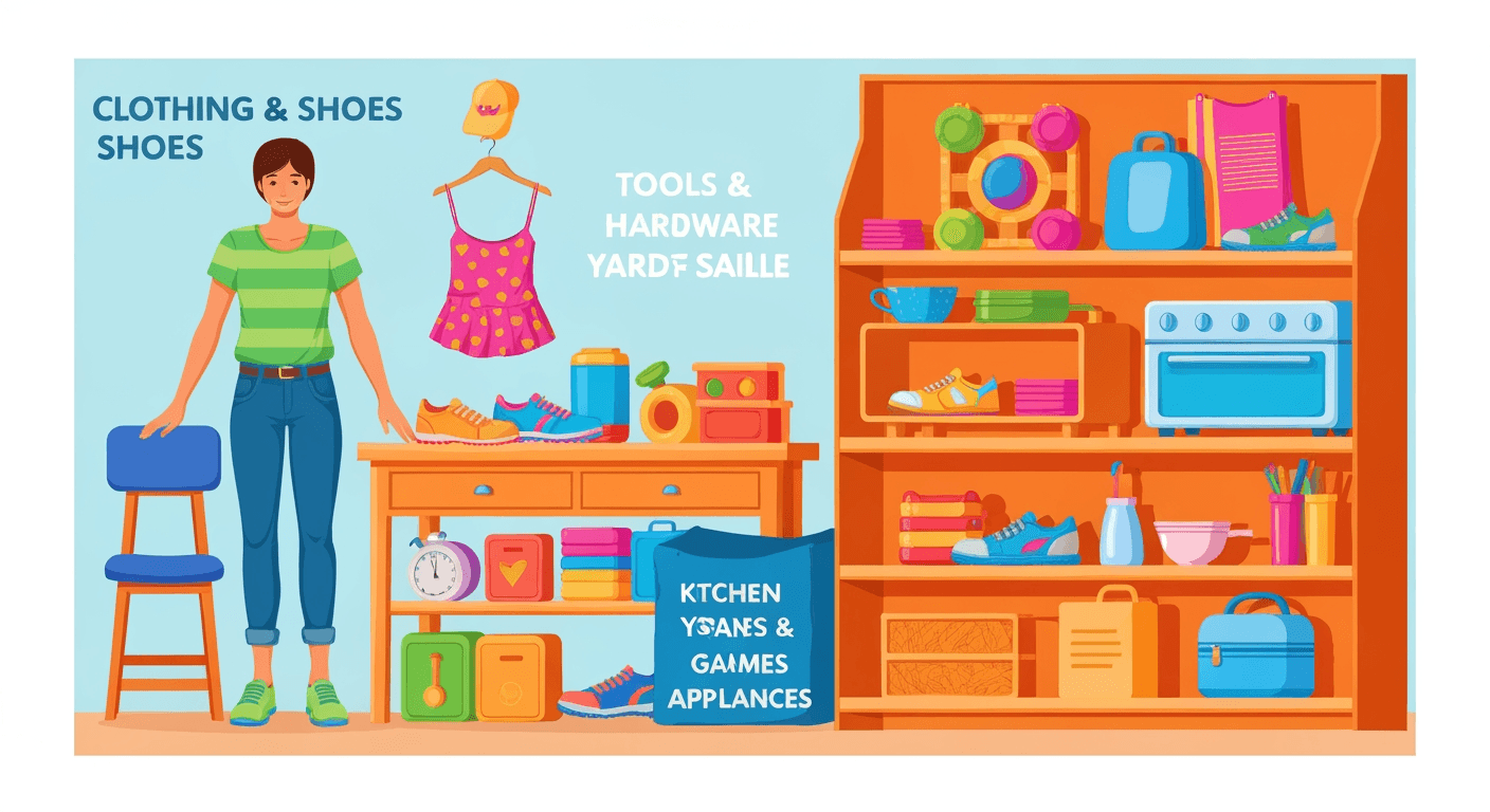 AI-generated illustration of a yard sale