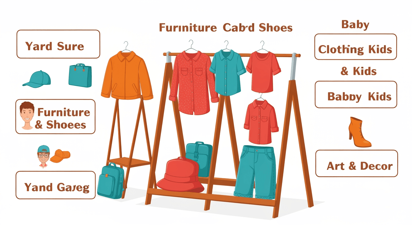 AI-generated illustration of a yard sale