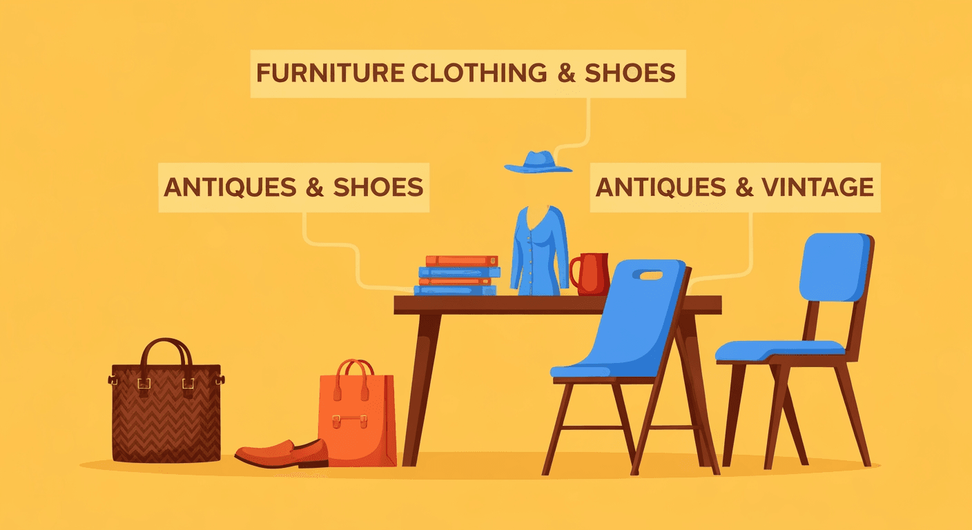 AI-generated illustration of a yard sale