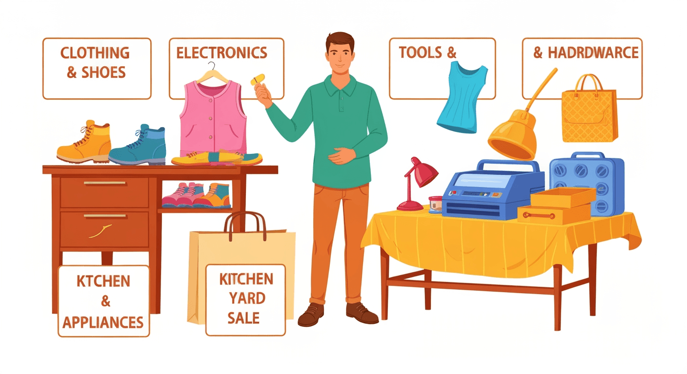 AI-generated illustration of a yard sale