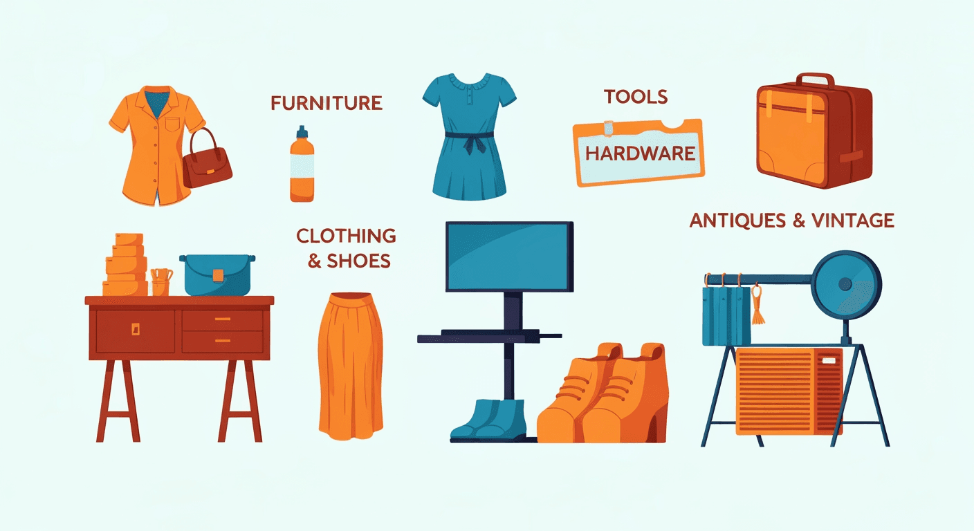 AI-generated illustration of a yard sale