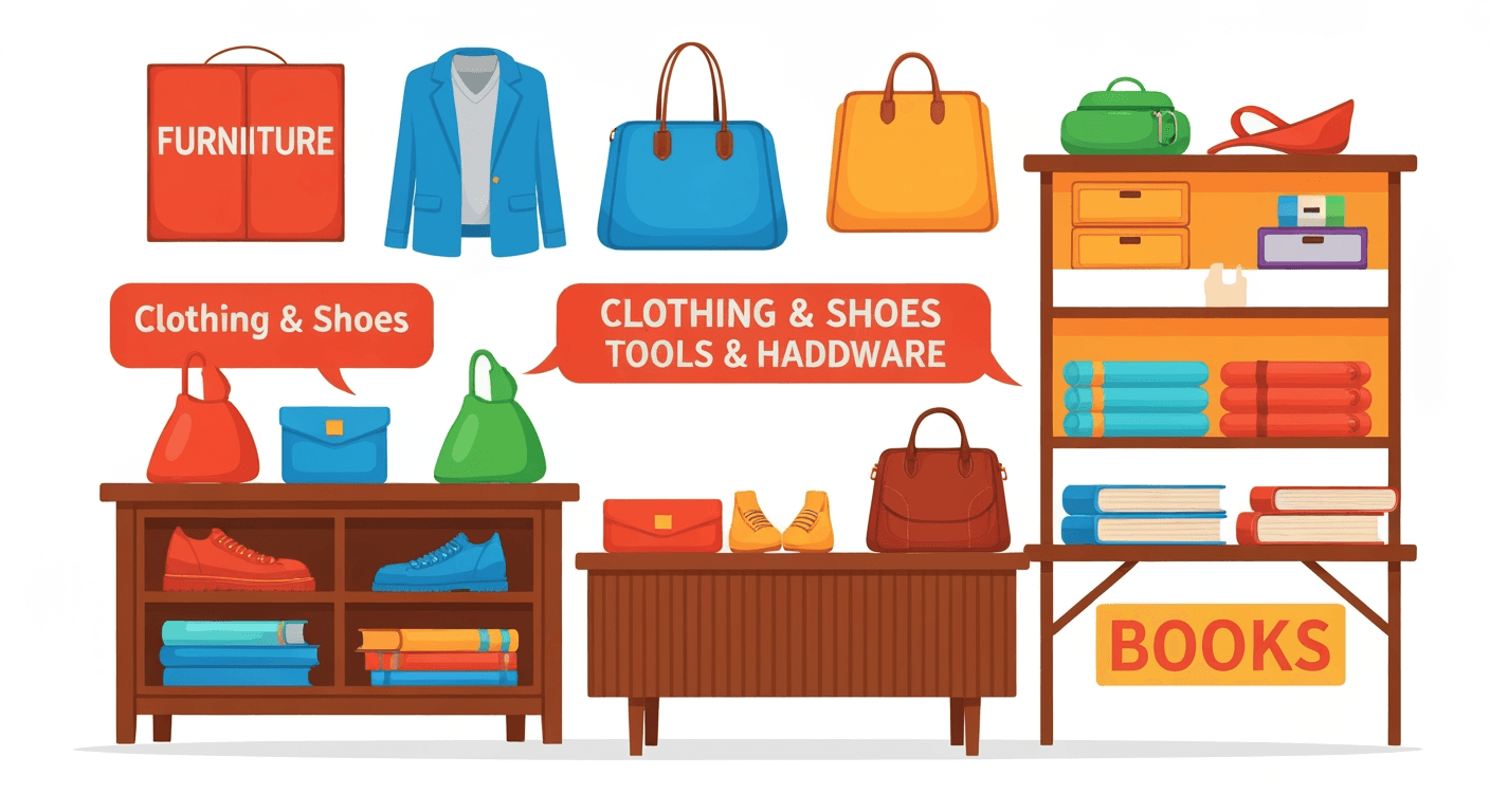 AI-generated yard sale illustration