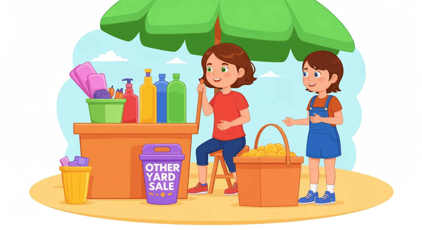AI-generated yard sale illustration