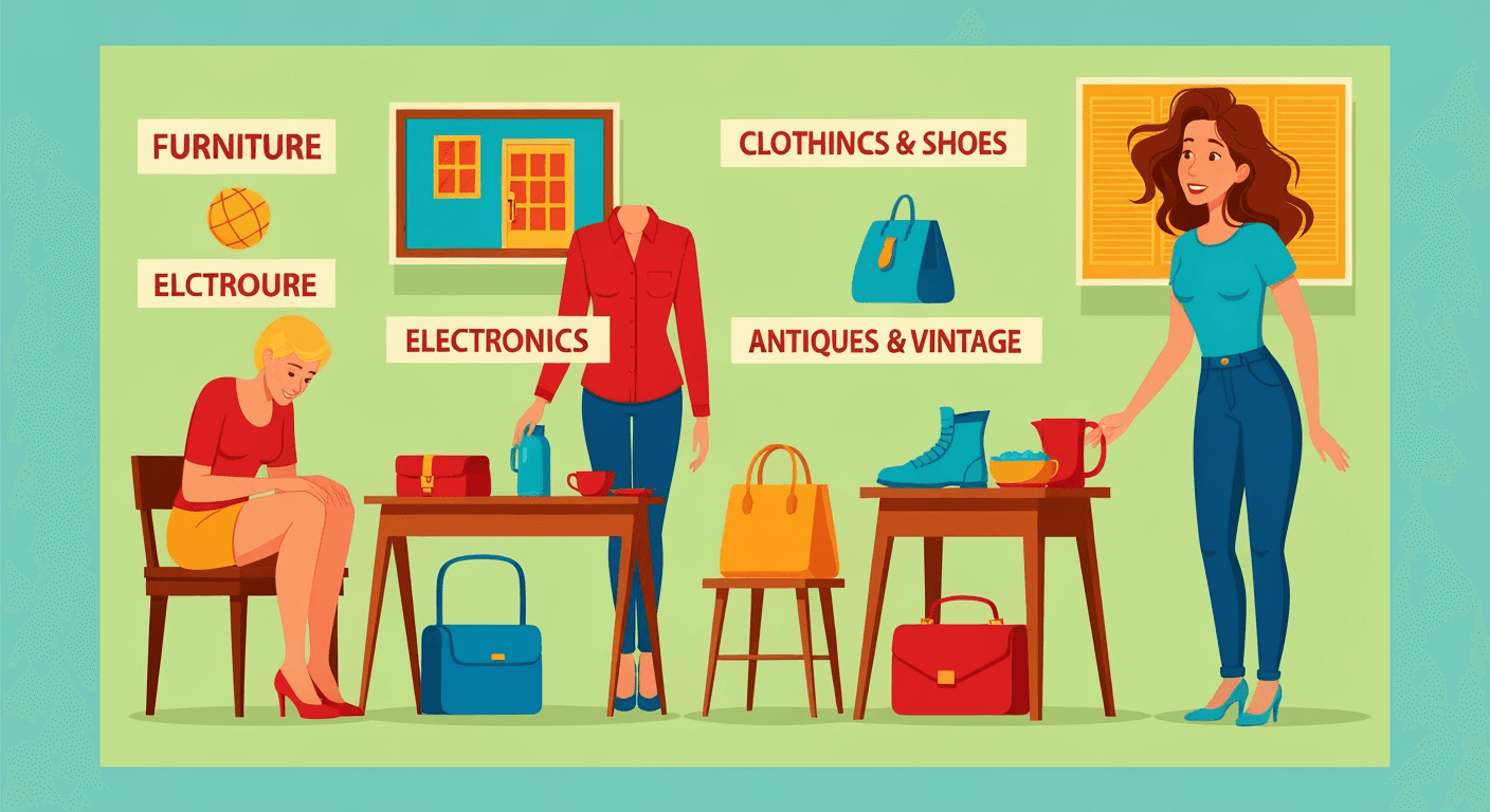 AI-generated illustration of a yard sale