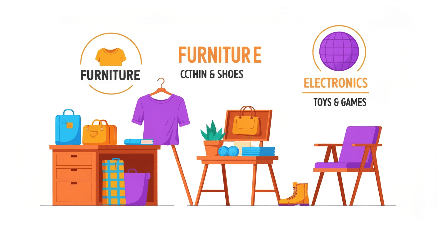 AI-generated yard sale illustration