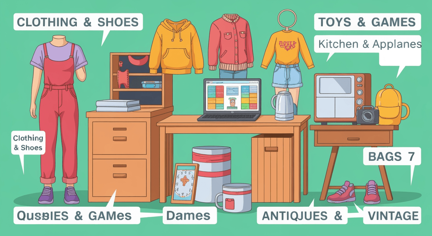 AI-generated illustration of a yard sale