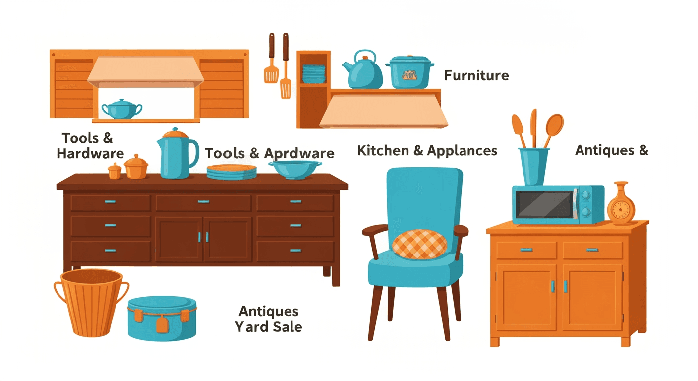 AI-generated illustration of a garage sale