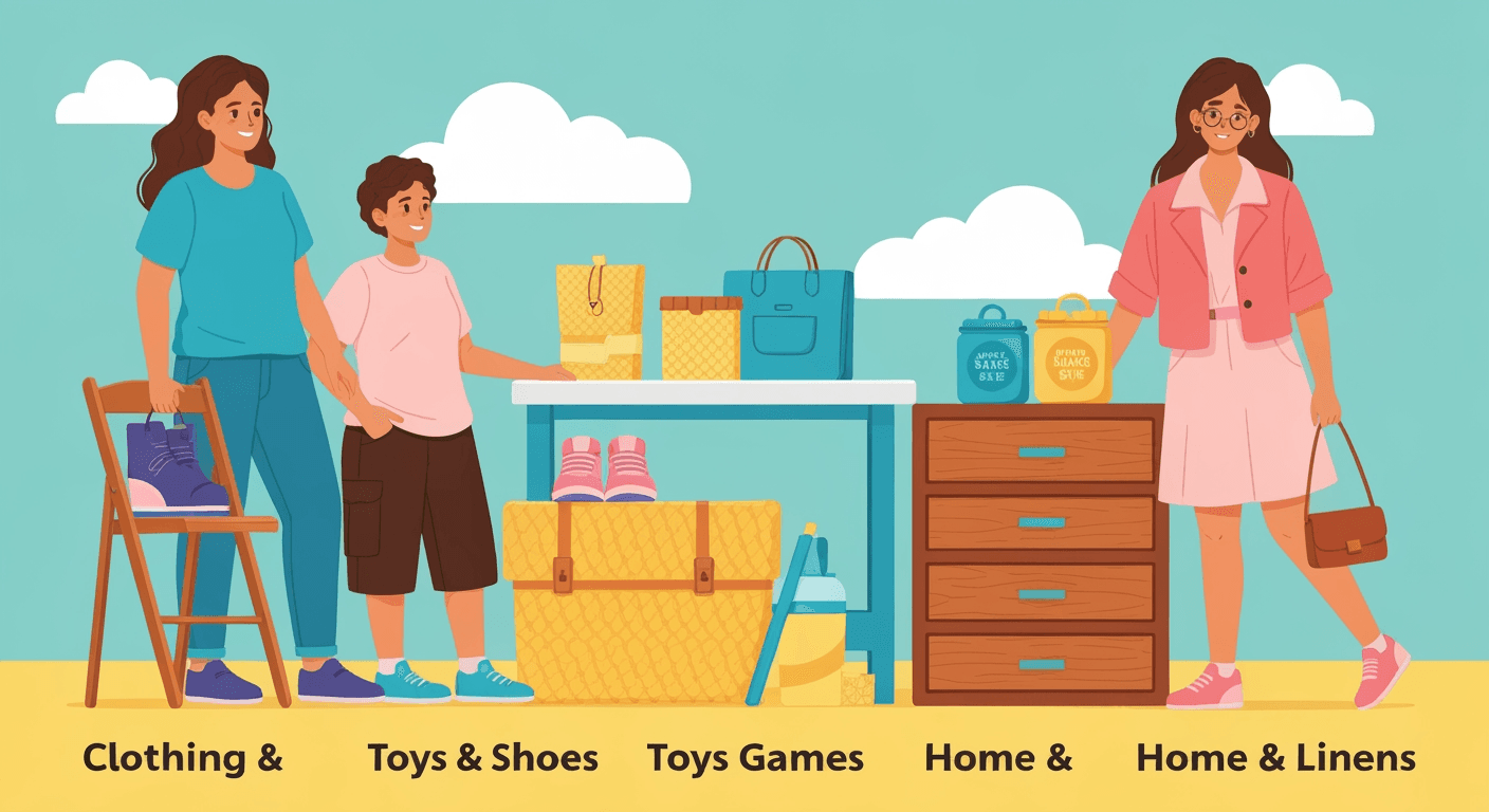 AI-generated illustration of a yard sale