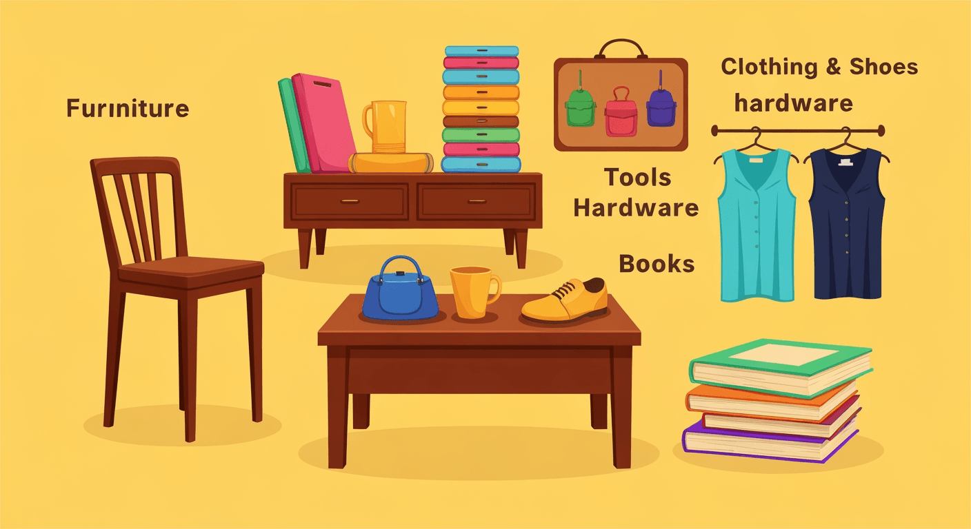 AI-generated illustration of a yard sale