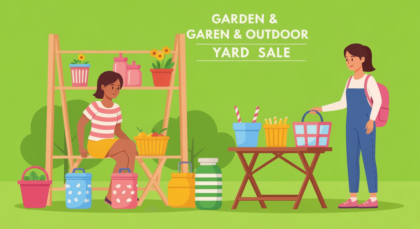 AI-generated illustration of a yard sale