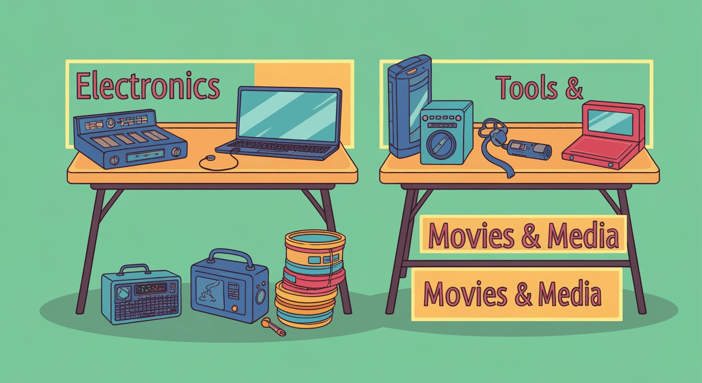 AI-generated illustration of a yard sale