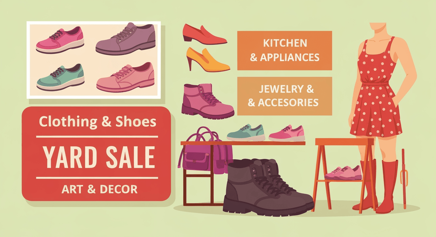 AI-generated illustration of a yard sale