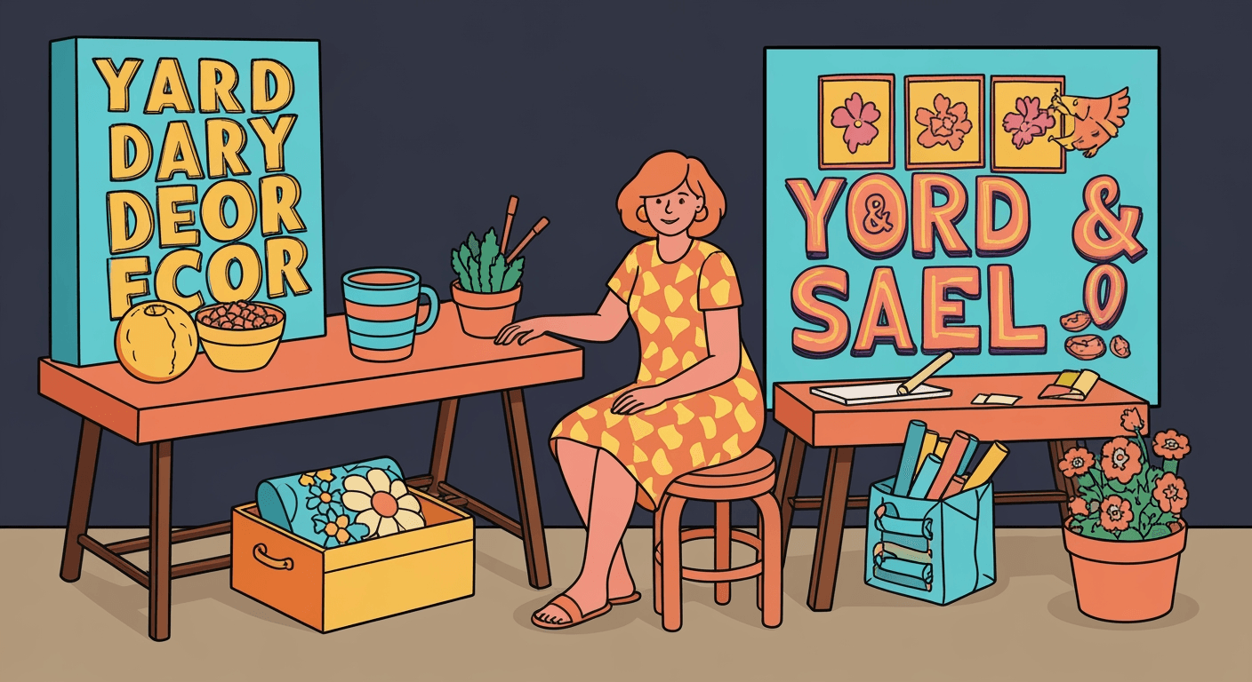 AI-generated illustration of a yard sale