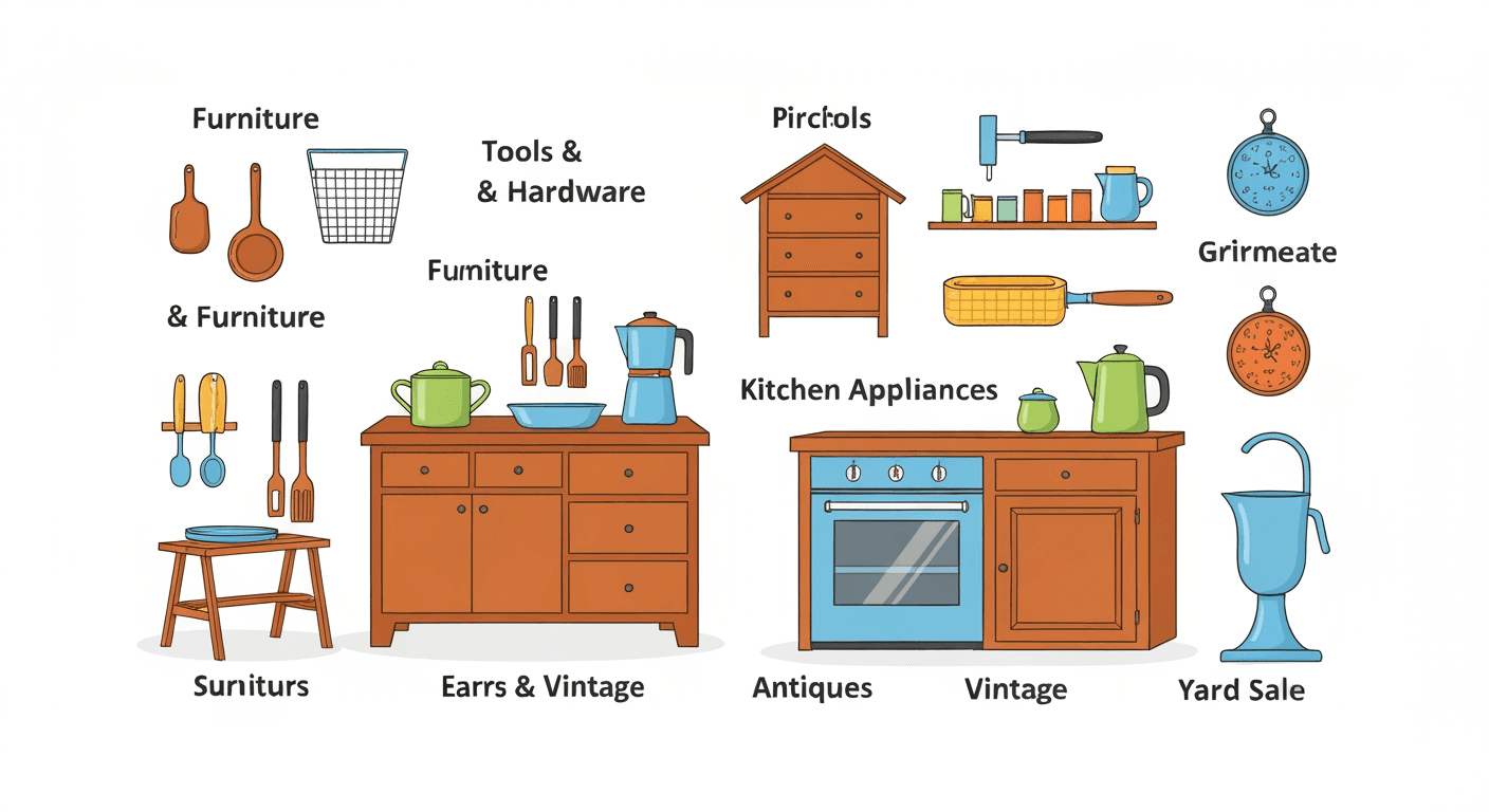 AI-generated illustration of a yard sale