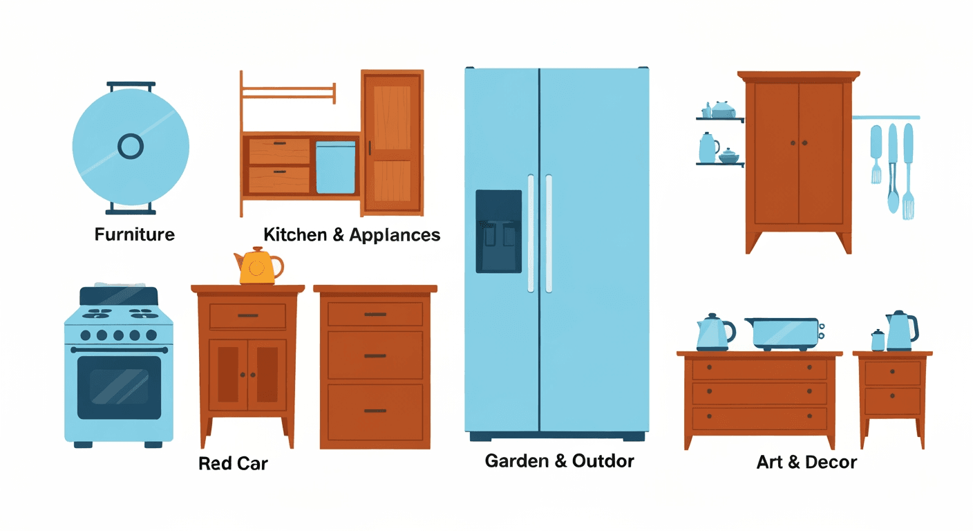 AI-generated illustration of a yard sale