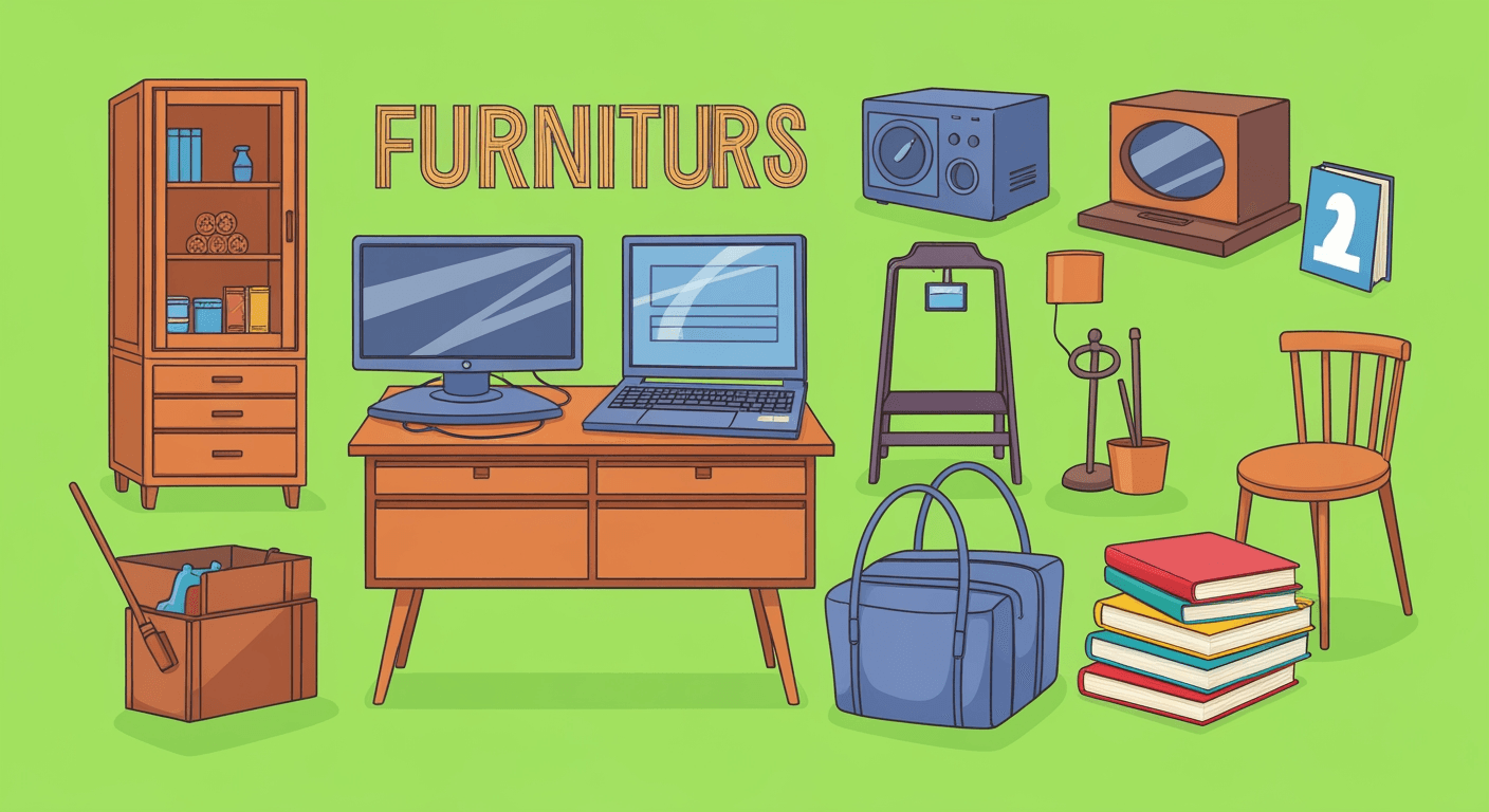 AI-generated yard sale illustration